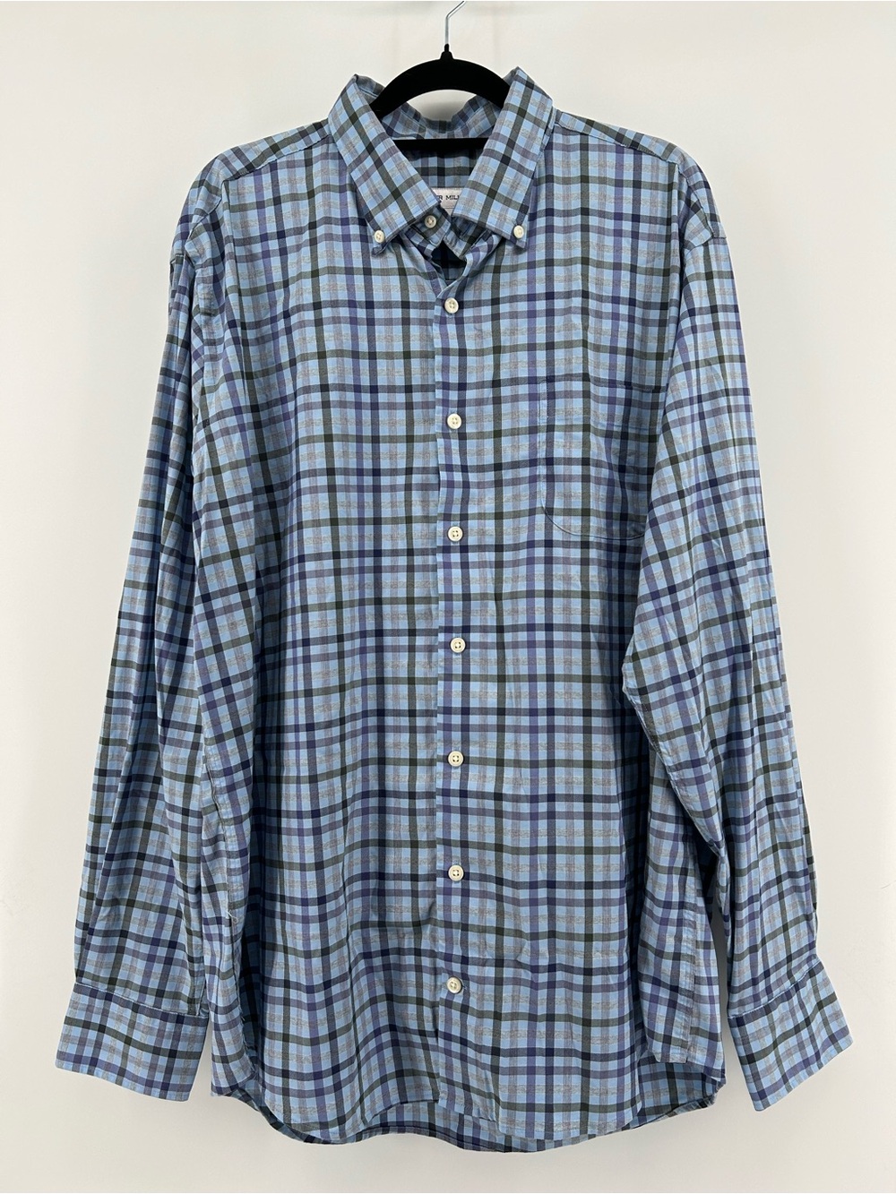 Peter Millar Blue Plaid Button-Down Shirt